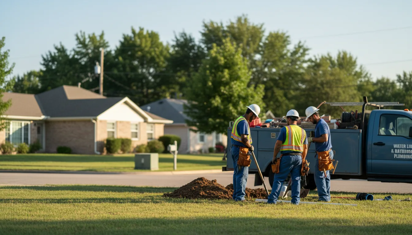 Residential water line and bathroom plumbing service in Sanders, AZ